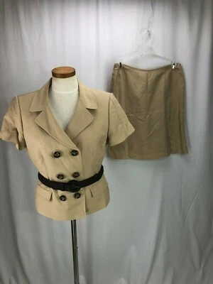 Tahari Women's Beige Linen Blend Skirt Suit 10P - Image 1 of 4