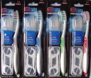 Dental Set mit Zahnseidesticks / Zahnseide / Zahnbürste - 10 Teile - vier Farben - Bild 1 von 5