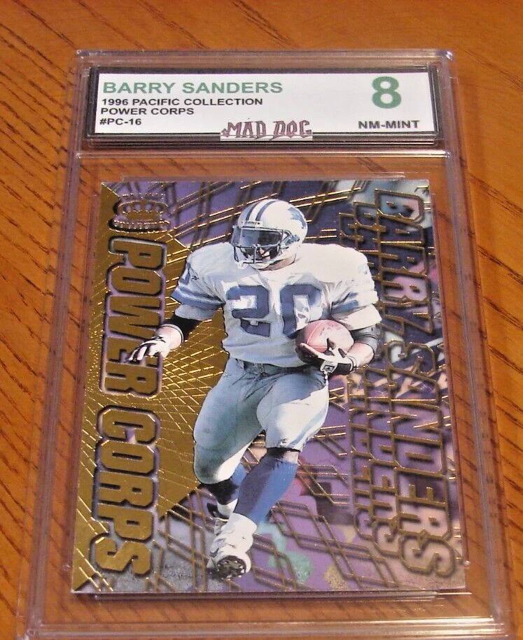 BARRY SANDERS Insert****1996 PACIFIC--POWER CORPS--MINT 8***LIONS***MAD Dog - Image 1 of 1