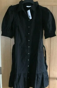 Dorothy Perkins Tall Black Belted Shirt Dress - Size 8 RRP £29.99 - Picture 1 of 5