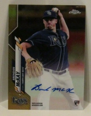 Brendan McKay 2020 Topps Chrome AUTO Gold Refractor Tampa Bay RAYS SP #18/50 - Image 1 of 2