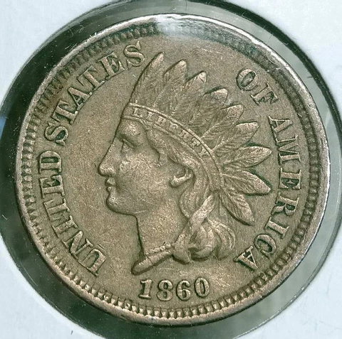 1860 Indian Cent, Extremely Fine, Civil War Era Date     0311-05 Cover