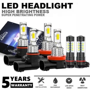 For GMC Canyon SLE Extended Cab 2015-2020 6X LED Headlight Fog Bulbs Xenon White - Picture 1 of 16