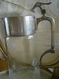 Original Art-Deko Karaffe ,schöner Glasschliff, Deckel zum Aufklappen - Bild 1 von 6