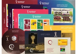 FIFA FOOTBALL WORLD CUP Qatar2022 -9 MOST UPDATED STAMP SHEETS GREAT LOT ALL MNH - Picture 1 of 9