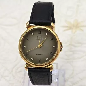 Vintage Alfred Dunhill Watch Quartz Japanese Gold-Plated Chic Ladies Unisex - Picture 1 of 8