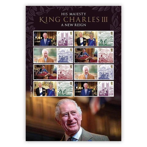 Royal Mail 2023 - King Charles lll - New Reign - Collector Sheet 8 stamps - MNH Cover