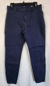 Pantalones para mujer GAP elásticos ajustados tiro medio azul marino talla 12 - Imagen 1 de 14