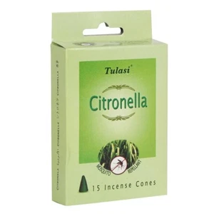 Citronella Scented Incense Cones 15 pc set Tulasi, Aromatherapy Home fragrance - Picture 1 of 1