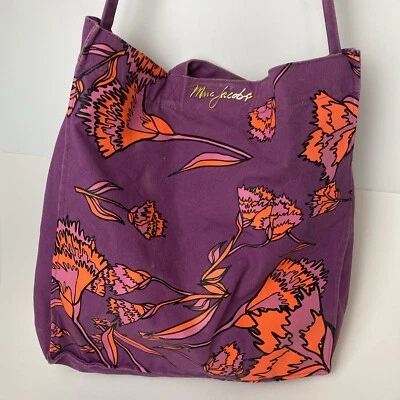 Bolso de Mano Marc Jacobs Azul Lona Allover Neón Floral Bolso de Compras Logo Cartera de Viaje  Foto 1 de 4