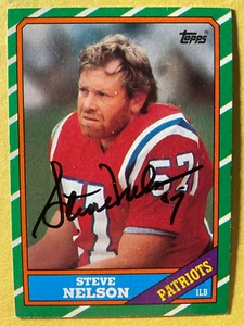 SIGNED STEVE NELSON 1986 TOPPS FOOTBALL CARD AUTOGRAPHED - PATRIOTS - Picture 1 of 2