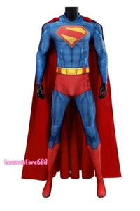Superman Clark Kent Costume Jumpsuit Cloak Superhero Cosplay Outfit Halloween - Picture 1 of 20