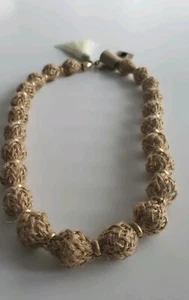 NWT Anthropologie Low Tide Glass Wrapped Beaded Necklace Brown 25" - Picture 1 of 9