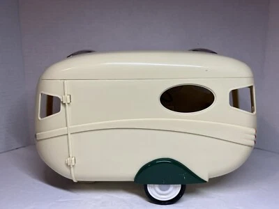 Calico Critters Sylvanian Families Green Woody Car and Caravan Camper. *See Pics - Image 1 of 4