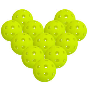 12 Packs 40 Holes  Pickleball Balls for Outdoor Courts Y6P3