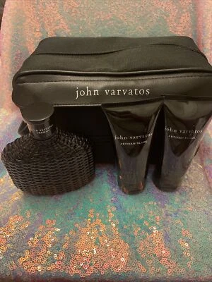 John Varvatos Artesanal Negro Hombres Colonia 4 Piezas SET 3.4oz Gel AfterShave + 4.2oz Foto 1 de 3