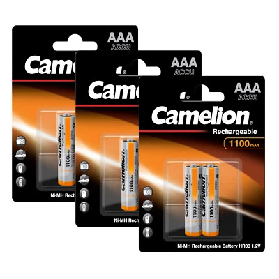 3x Camelion Akku 1,2V 1100mAh Micro AAA HR03 NiMH 1,2 V für Telefon Siemens - Bild 1 von 3