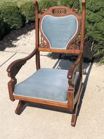 Exceptional Antique Victorian Platform Rocking Chair Cover