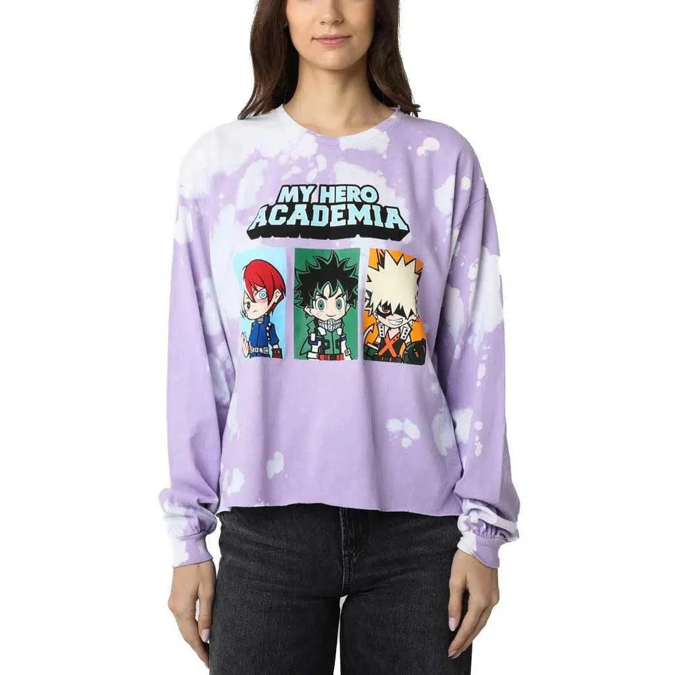 My Hero Academia - Camiseta corta manga larga personajes Chibi (púrpura, lavada) - Foto 1 de 1