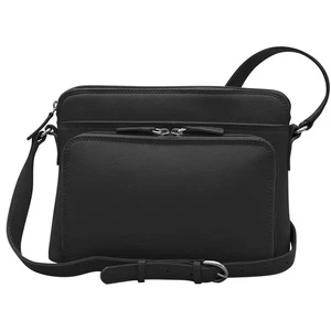 Genuine Soft Leather Cross Body Bag with Front Organizer Wallet,Black - Picture 1 of 9