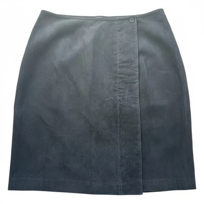 Falda De Colección Coldwater Creek Cuero Gamuza Negra 2X Western Boho Nueva Con Etiquetas Vaquera Foto 1 de 4