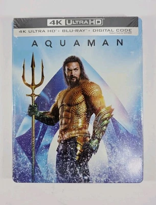 Aquaman 4K Blu Ray + Blu Ray + Digital HD Steelbook Brand New - Image 1 of 4