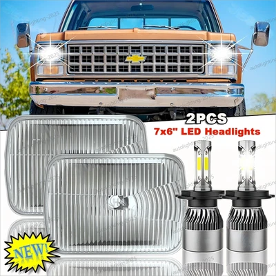 Светодиодные фары 5x7 дюймов 7x6 дюймов H4 самый яркий дальний/ближний свет для Chevy K10 K20 C10 C20 - Изображение 1 из 4