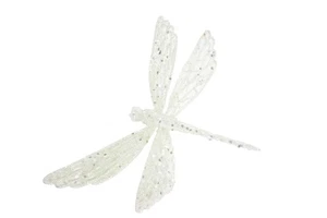 Gisela Graham Christmas Decoration White Glitter Dragonfly 17cm Home Decor - Picture 1 of 1