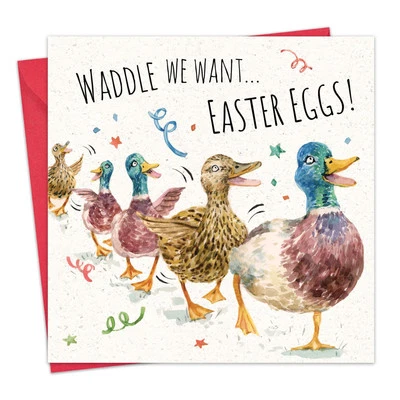 Funny Easter Card - Ducks - Happy Easter for Mum Dad Nan Grandad Son Daughter - Image 1 of 4