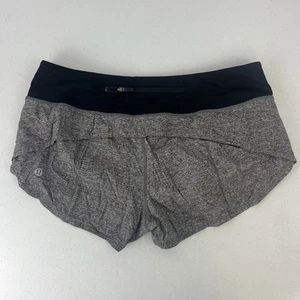 Lululemon Run Speed Up Shorts Women's 6 Gray Black Running Workout Gym Yoga - Picture 1 of 5