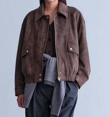 Womens Burgundy suede Leather Jacket Pure Suede Casual Custom Size XS S M L XL - Image 1 of 3