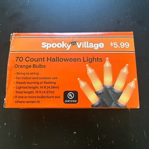 Spooky Village 70 Ct. Halloween Lights Orange Bulbs - Picture 1 of 2