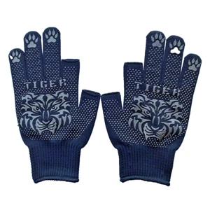 Motorcycle Gloves Tiger Non-Slip PVC Pod Buttons Motorbike 2 Fingers Cut Model - Picture 1 of 19