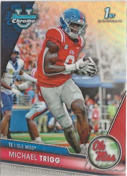 2023 Bowman Chrome University Michael Trigg Refractor SP RC Ole Miss Rebels - Image 1 of 1