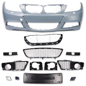 Front Sport Stoßstange vorne für SRA ohne PDC passt für BMW E90 E91 ab 2005-2008 - Bild 1 von 6