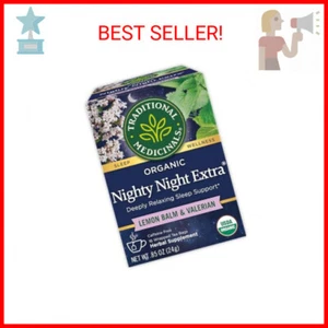 Traditional Medicinals Organic Nighty Night Extra Tea With Valerian Root for Rel - Picture 1 of 2