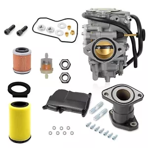 Air Filter And Carburetor Kit For Yamaha Big Bear 350 YFM350FW 4x4 2x4 1987-1998 - Picture 1 of 15
