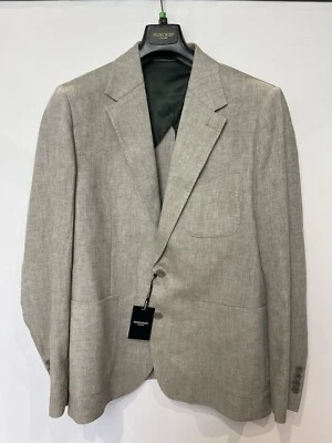 Moncrief London Grey Herringbone Blazer Size 42 Brand New Rrp £550 - Image 1 of 4