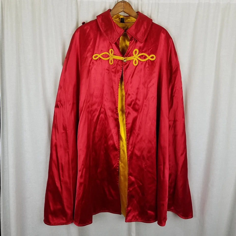 Vintage DeMoulin Bros Red Gold Satin Cape Marching Band Ring Leader Men Adult OS - Image 1 of 4