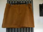 Bnwot New M&S Collection Stunning copper Brown suede look skirt size 22