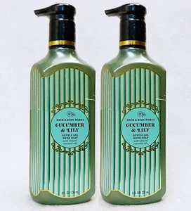 2 Bath & Body Works CUCUMBER LILY Gentle Gel Hand Soap Liquid Wash 8 oz - Picture 1 of 1