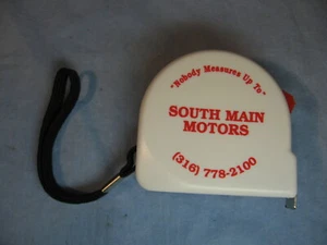 New 10-Foot Advertising Tape Measure Red White & Blue "South Main Motors" - Picture 1 of 7