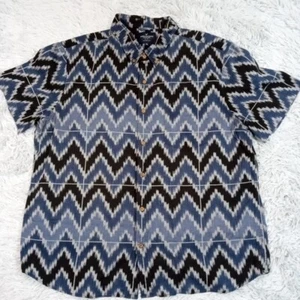 Camicia uomo American Eagle blu chevron XXL tasca con bottoni casual comoda - Foto 1 di 9