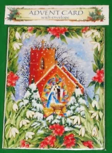 Adventskalender Karte Kirche und Krippe 24 Türchen mit Bibeltexten EB11496 - Bild 1 von 1