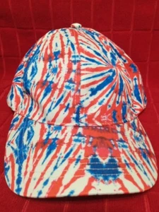 RED WHITE BLUE ~Tie Dye~ Patriotic~ Adjustable~ Baseball Cap~ Unisex ~ - Picture 1 of 8