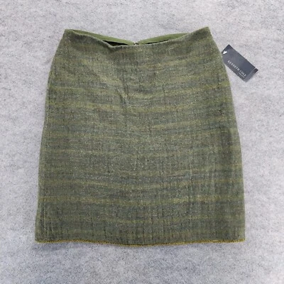 Kenneth Cole Skirt Womens 12 Pencil Straight Green Wool - Image 1 of 4