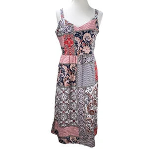 New Rachel Zoe 100% Linen Multicolor Sleeveless Dress Size L - 12 NWT Tag - Picture 1 of 11