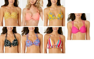 California Waves Juniors'  Printed Push-Up Bikini Top - Image 1 of 4