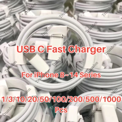 For iPhone 8 X 11 12 13 14 PD 20W iPhone Fast Charger USB-C to Type C Cable Lot - Image 1 of 4