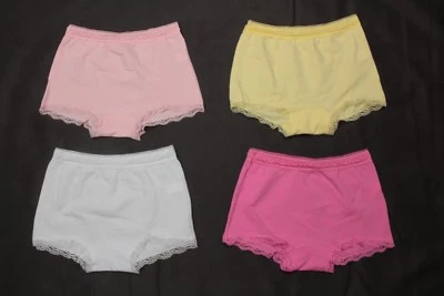  Girl's 4pcs Underwear Boy-short Lace Trim Soft Cotton Panties Assorted XL, XXL - Image 1 of 4